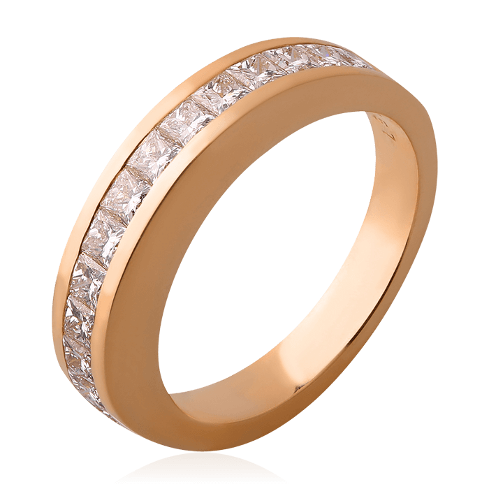 Кольцо с бриллиантами из красного золота 585 пробы (арт. 75485)