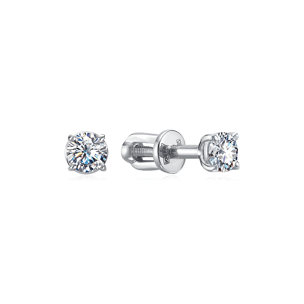Серьги с бриллиантами из белого золота 585 пробы (арт. 107468)