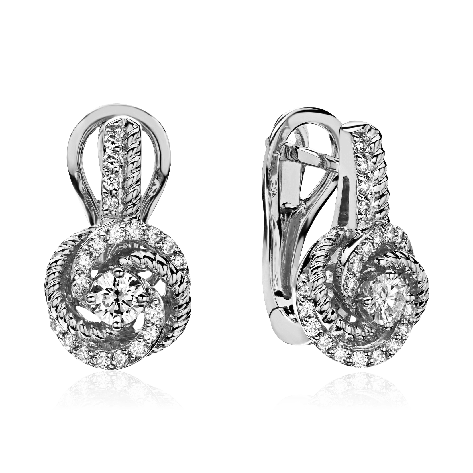 Серьги с бриллиантами из белого золота 585 пробы (арт. 94054)