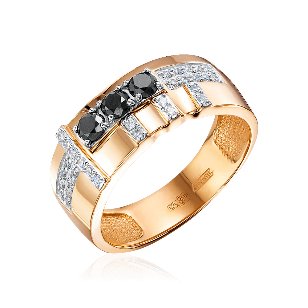 Кольцо с бриллиантами из комбинированного золота 585 пробы (арт. 97581)