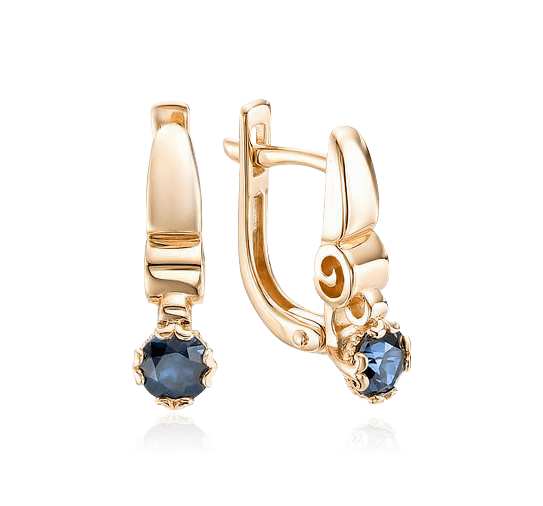 

Серьги с сапфиром из красного золота 585 пробы