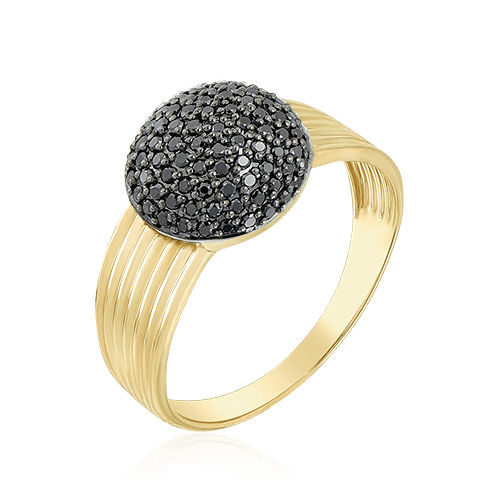 Кольцо с бриллиантами из желтого золота 585 (арт. 55345)