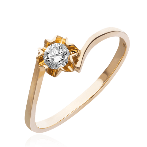 Кольцо с бриллиантами из красного золота 585, фото № 1