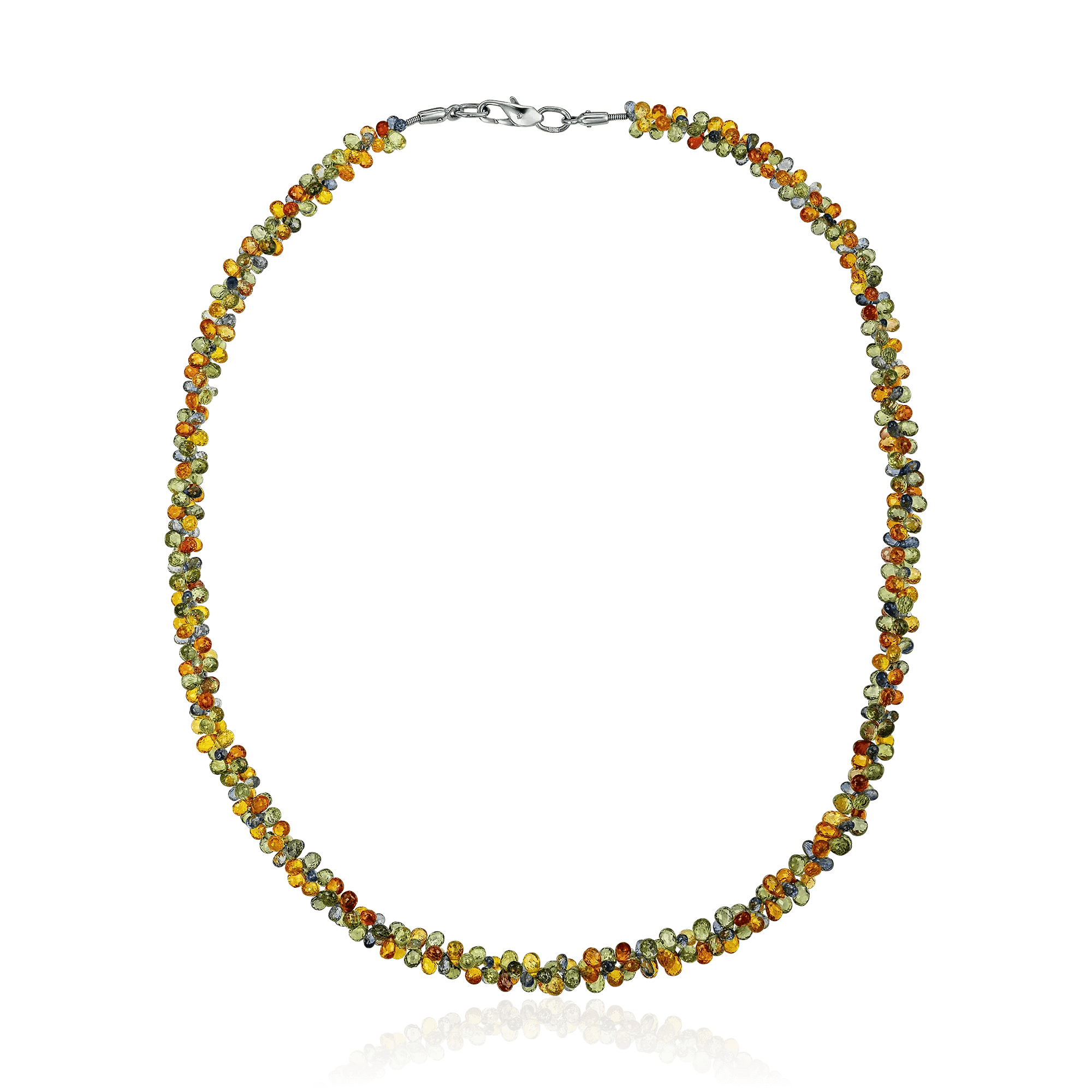 Колье с сапфиром из белого золота 585 пробы (арт. 101781)