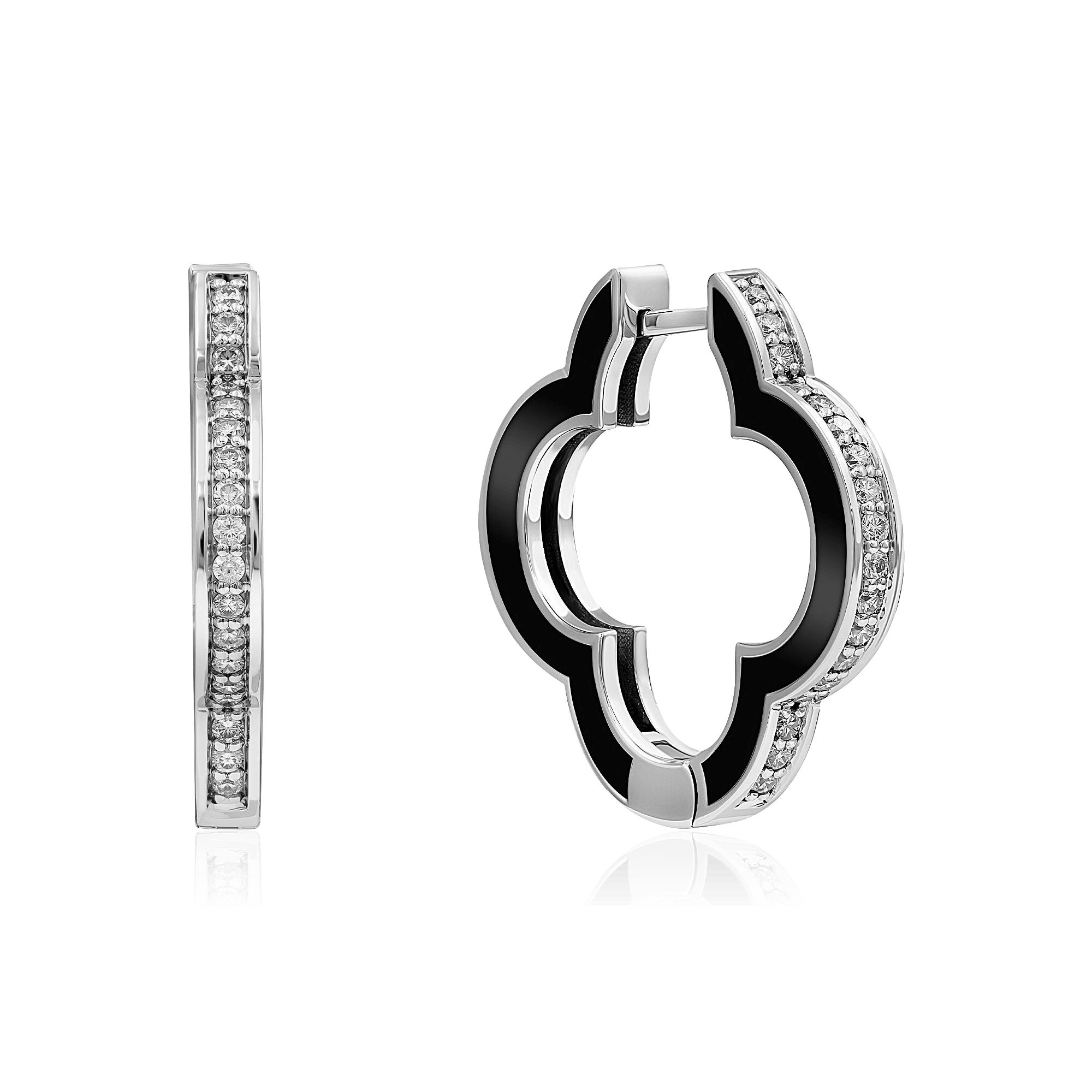 Серьги с бриллиантами из белого золота 585 пробы (арт. 120437)