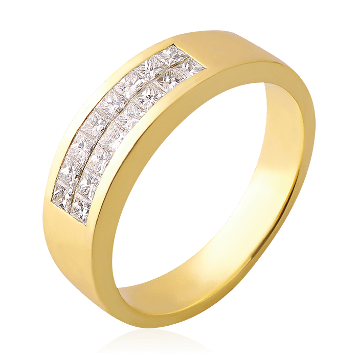 Кольцо с бриллиантами из желтого золота 750 пробы (арт. 75421)