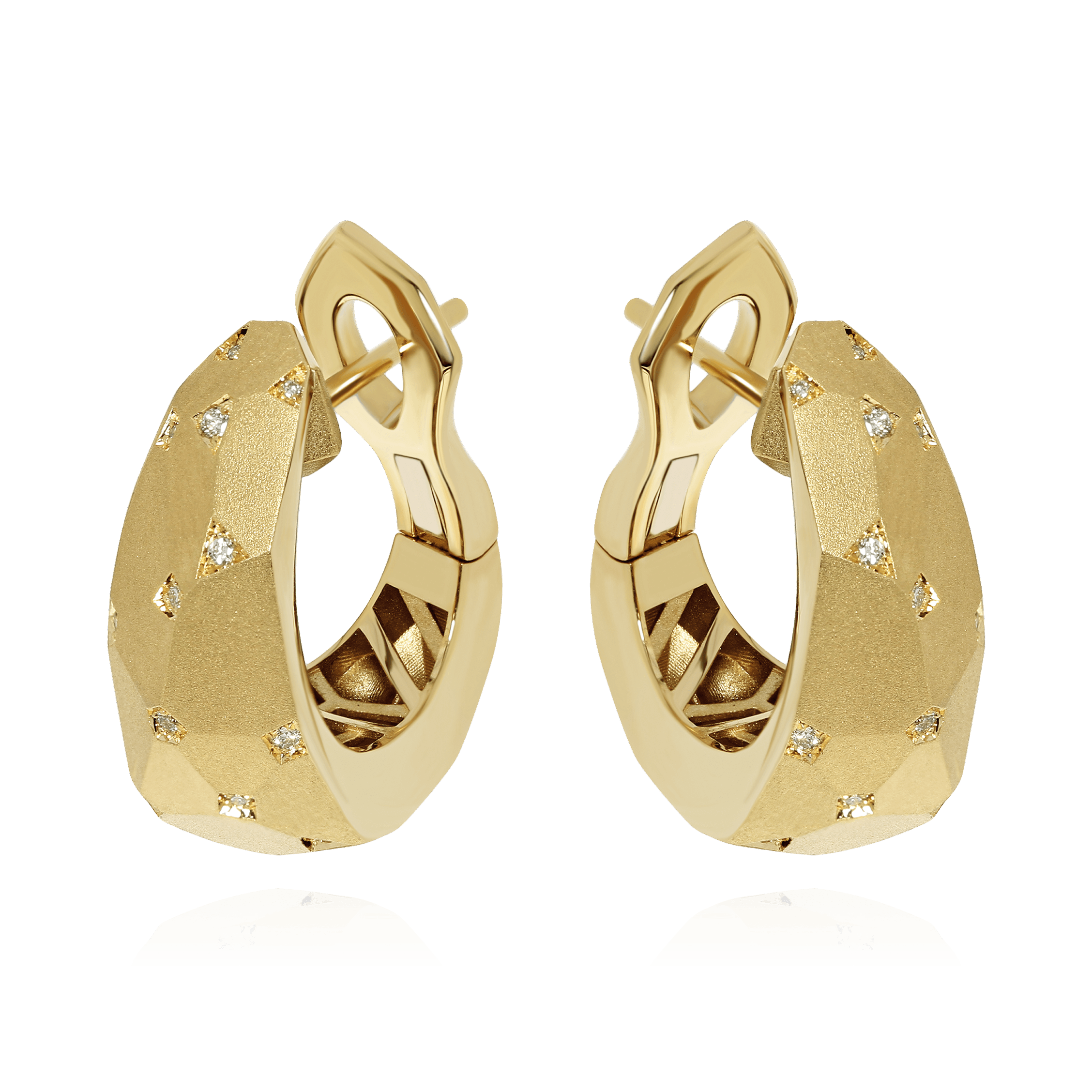 Серьги с бриллиантами из желтого золота 750 пробы (арт. 89836)