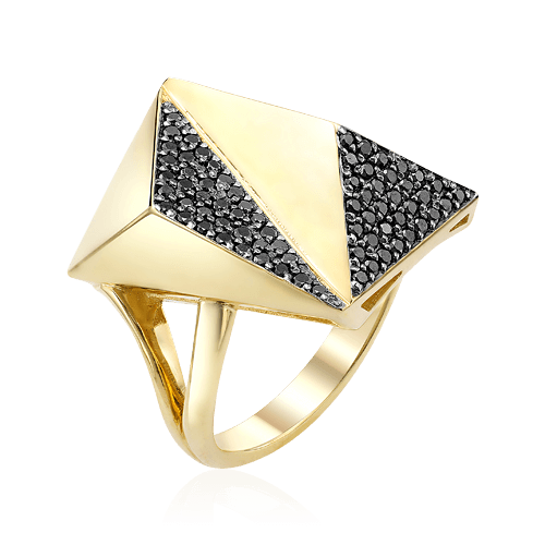 Кольцо с бриллиантами из желтого золота 585 (арт. 55066)