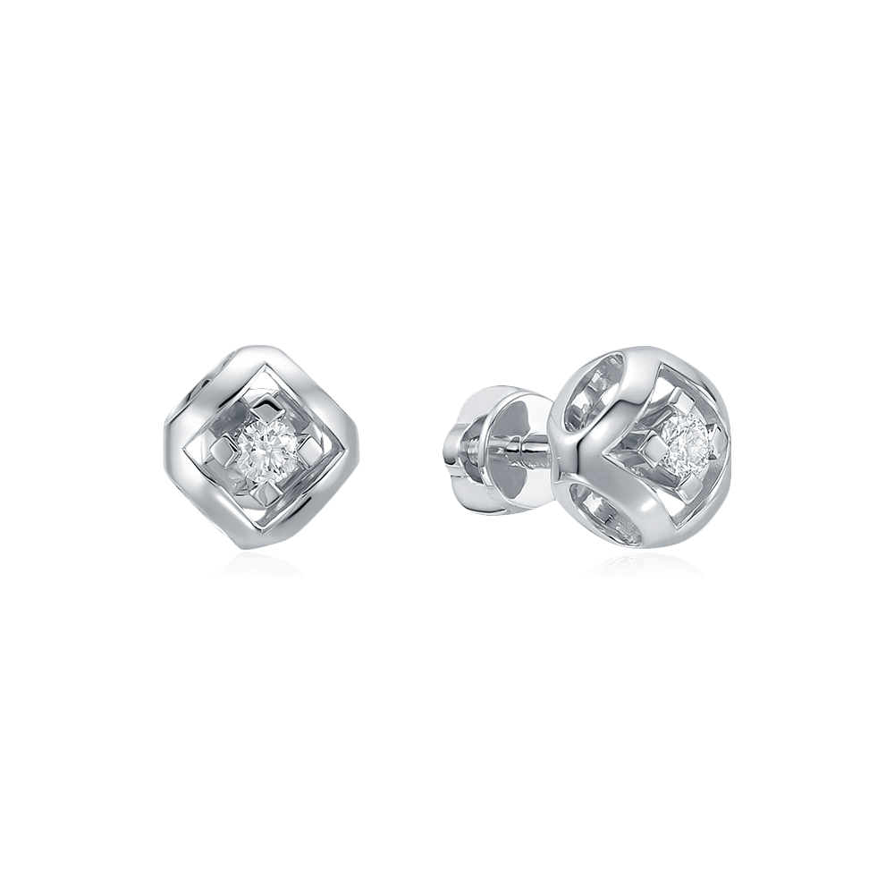 Серьги с бриллиантами из белого золота 585 пробы (арт. 116762)