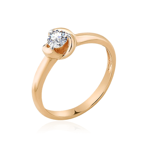 Кольцо с бриллиантами из красного золота 585 (арт. 60136)