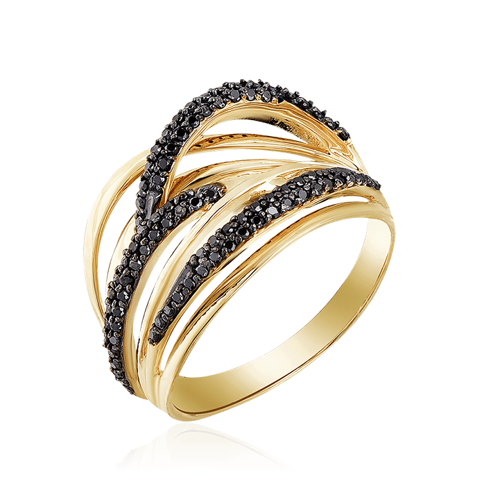 Кольцо с бриллиантами из желтого золота 585 (арт. 55368)