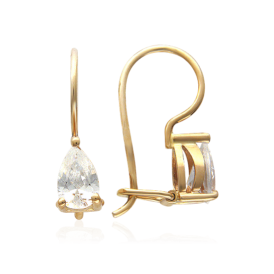 

Серьги с фианитами из красного золота 585 пробы
