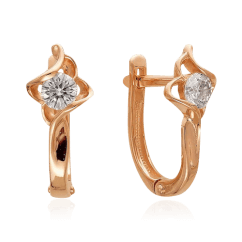 Серьги с бриллиантами из красного золота 585 пробы (арт. 65309)