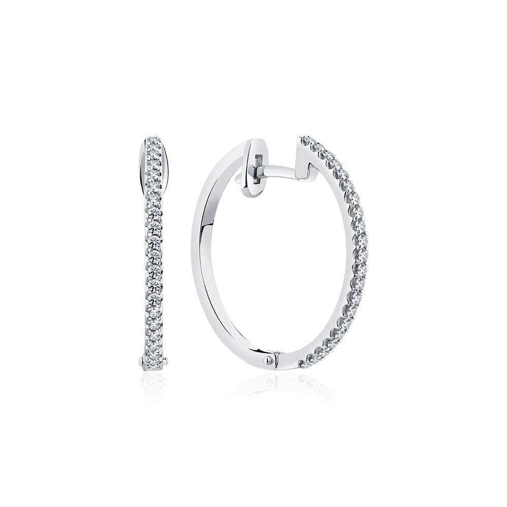 Серьги с бриллиантами из белого золота 585 пробы (арт. 126339)