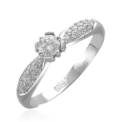 Кольцо с бриллиантами из белого золота 585, фото № 1