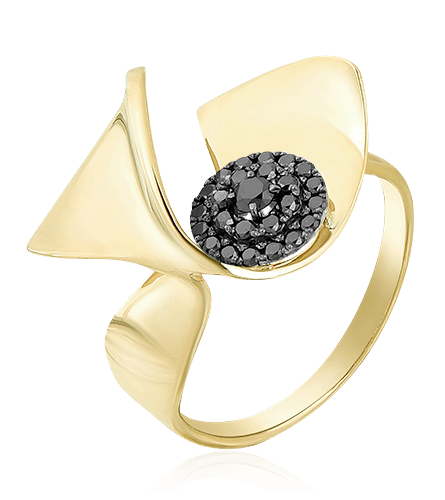 Кольцо с бриллиантами из желтого золота 585 (арт. 55372)