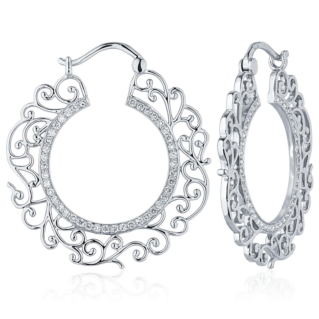 Серьги с бриллиантами из белого золота 585 пробы (арт. 72229)