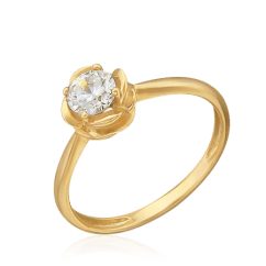 Кольцо с фианитами из желтого золота 585 пробы (арт. 40165)