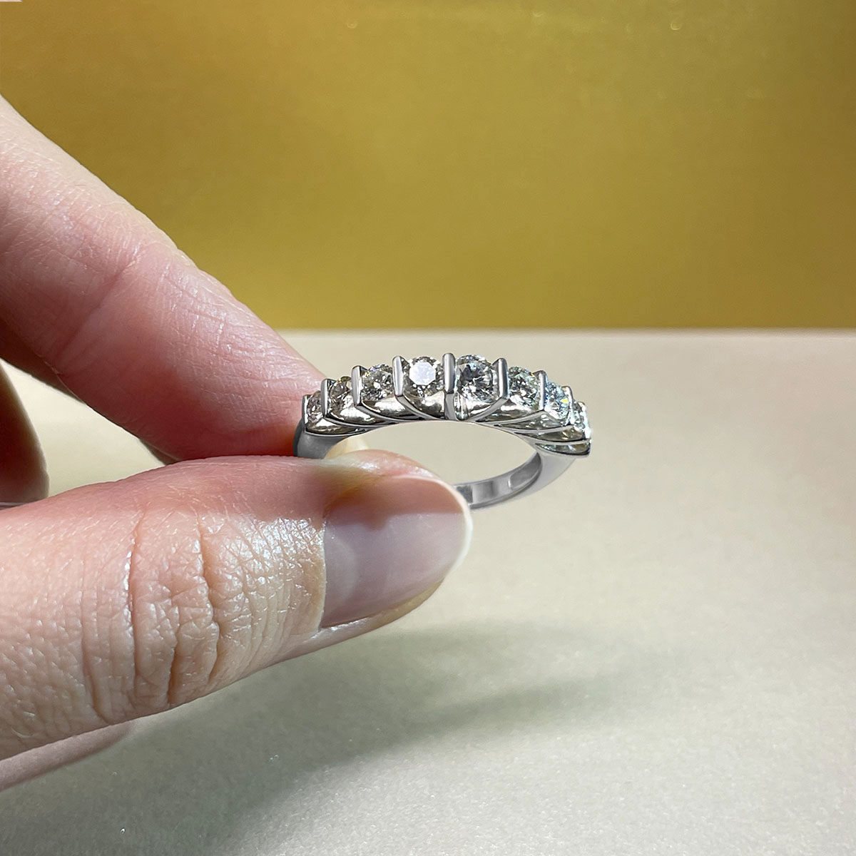 Кольцо с бриллиантами из белого золота 585, фото № 2