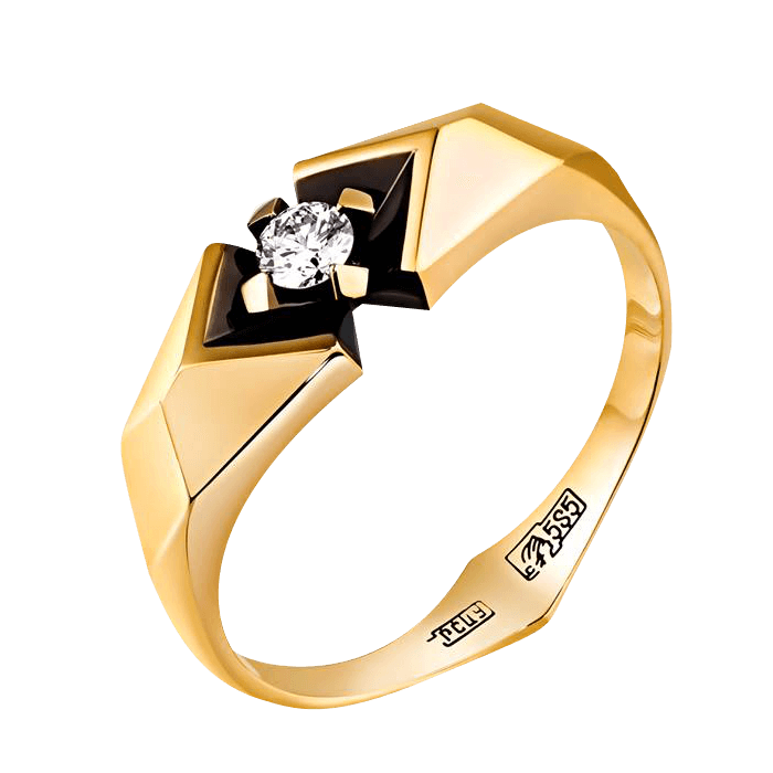 Кольцо с бриллиантами в комбинированном золоте (арт. 35884)