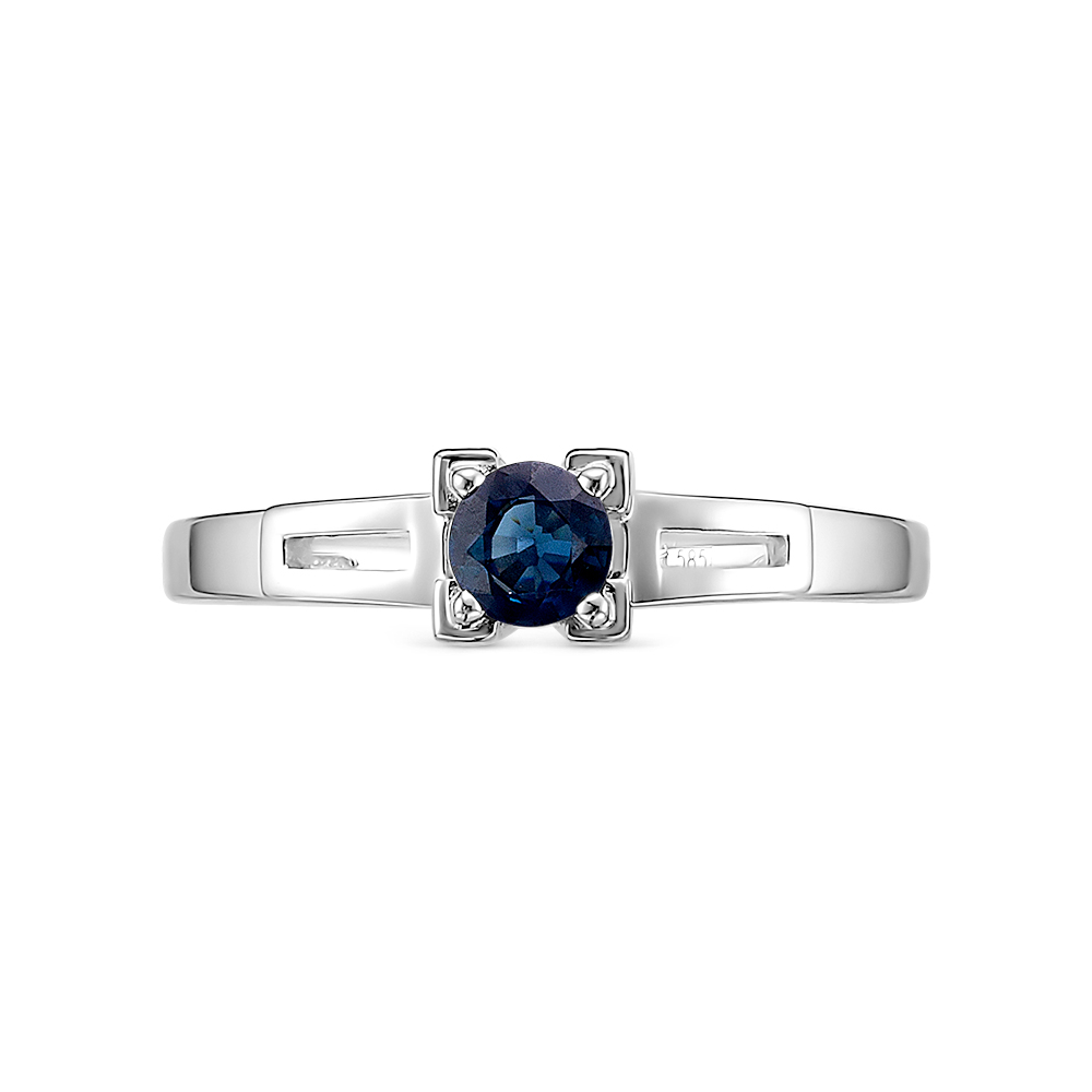 Кольцо с сапфиром из белого золота 585 пробы, фото № 2