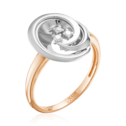 Кольцо с бриллиантами из комбинированного золота 585 (арт. 53097)