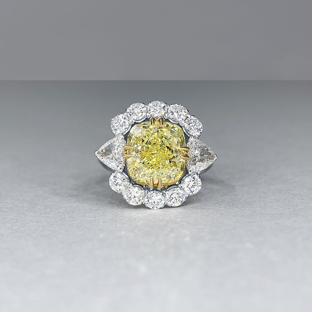 Кольцо с бриллиантами из желтого золота 750 пробы, фото № 6
