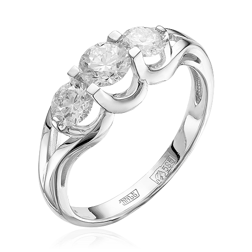 Кольцо с бриллиантами из белого золота 585 (арт. 58089)