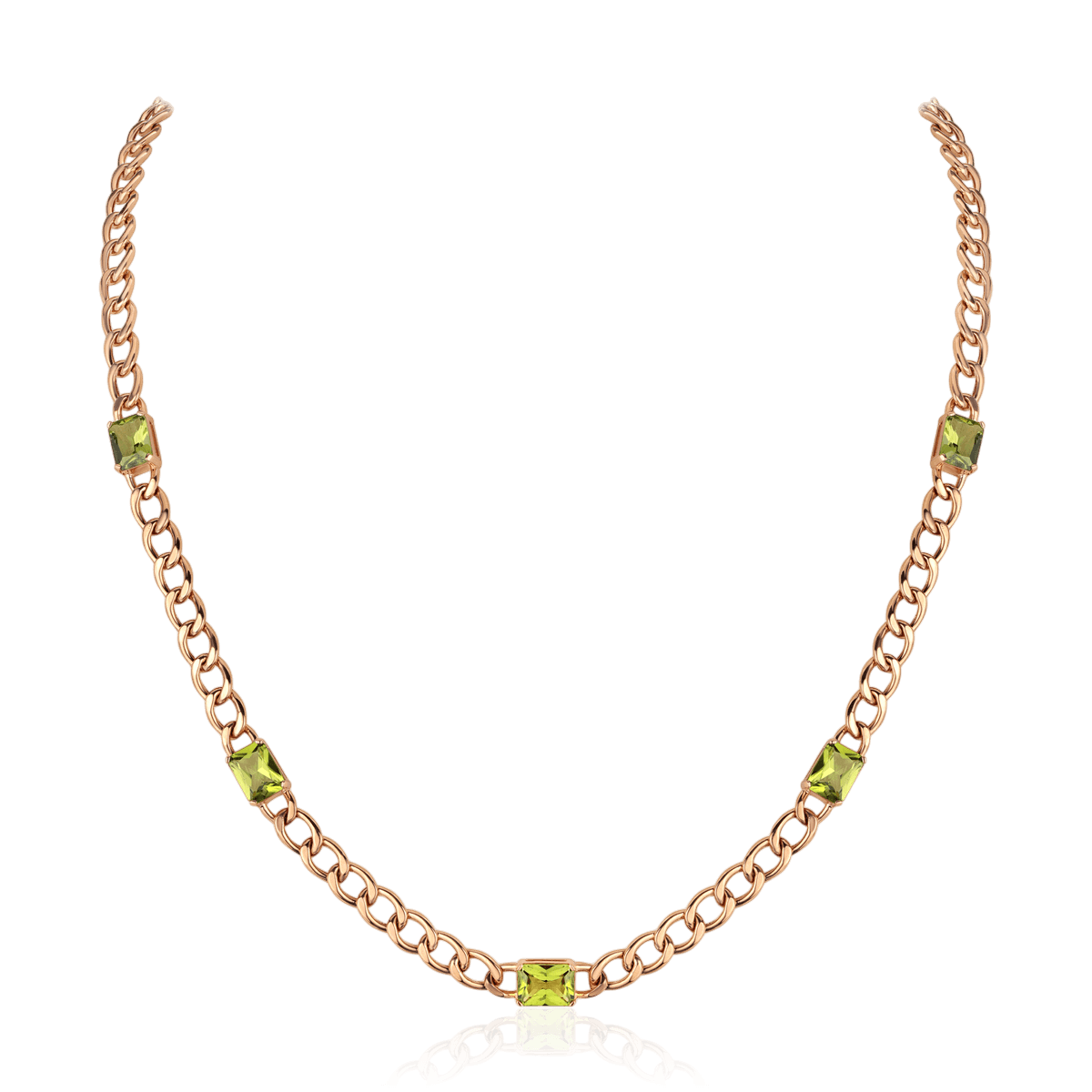 Колье с хризолитом из красного золота 585 пробы (арт. 128892)