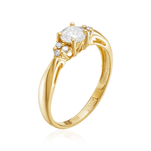 Кольцо с бриллиантами из желтого золота 585 (арт. 58185)