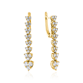 Серьги с бриллиантами из желтого золота 750 пробы (арт. 39479)