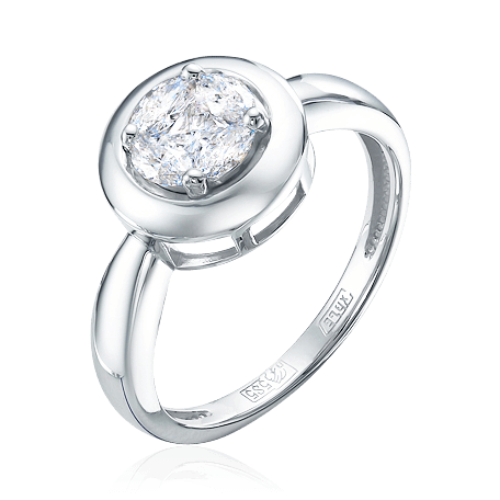 Кольцо с бриллиантами из белого золота 585, фото № 1