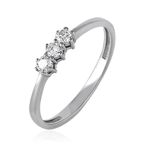 Кольцо с бриллиантами из белого золота 585 (арт. 41295)
