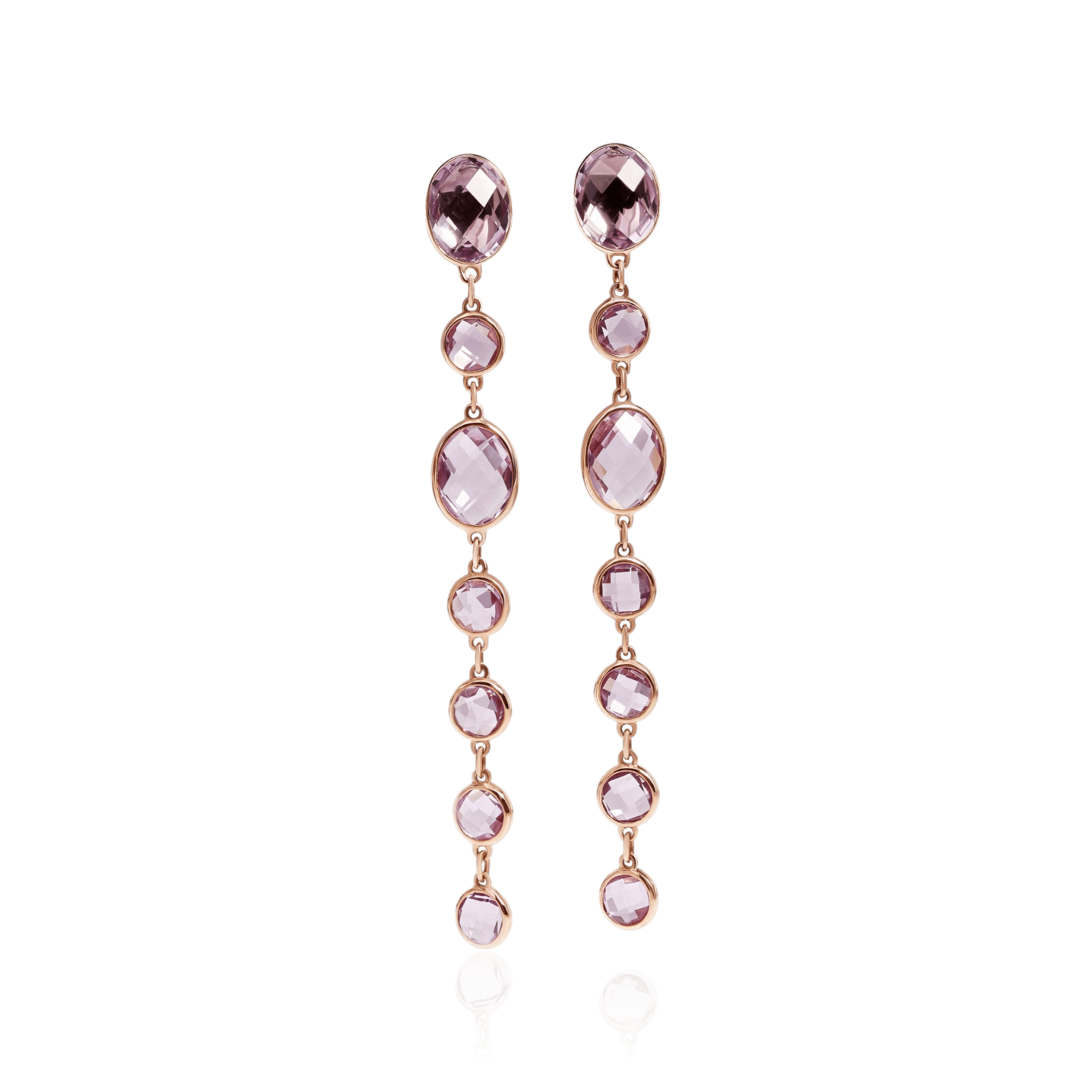 Серьги с аметистом из красного золота 585 пробы (арт. 133895)