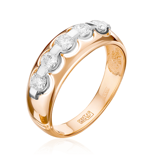 Кольцо с бриллиантами из комбинированного золота 585 (арт. 57976)