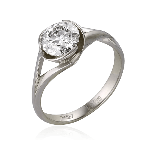 Кольцо с 1 бриллиантом из белого золота 585 (арт. 51945)