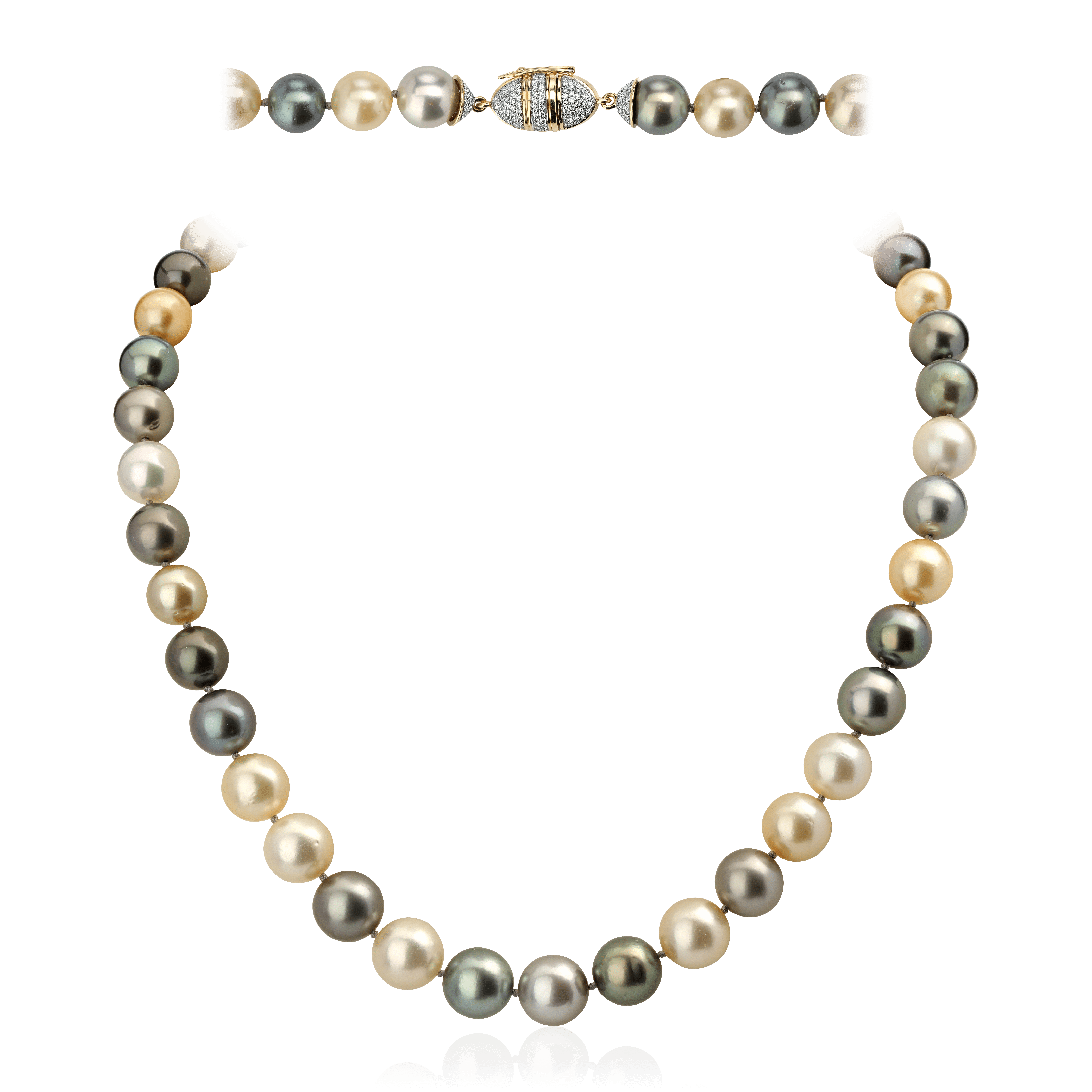 Ожерелье с жемчугом, бриллиантами из белого золота 585 пробы (арт. 104318)