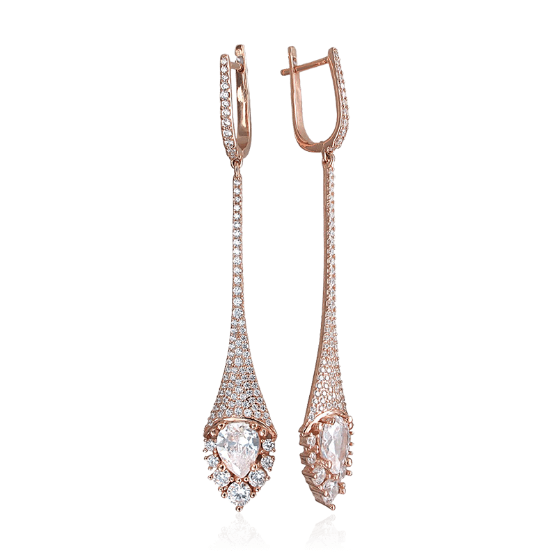 

Серьги с фианитами из серебра 925 пробы