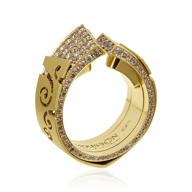 Кольцо с бриллиантами из желтого золота 750 (арт. 86442)