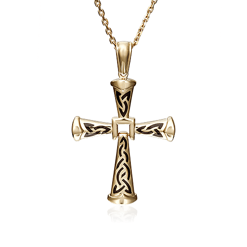 Крест без вставок из желтого золота 585 пробы, фото № 1