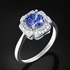 Кольцо с цирконием из серебра 925 пробы (арт. 45060)