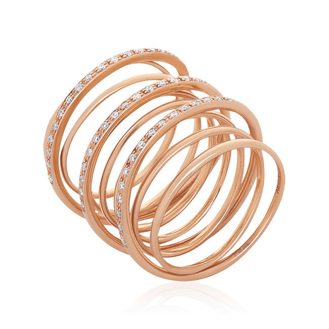 Кольцо с бриллиантами из красного золота 750 (арт. 56093)