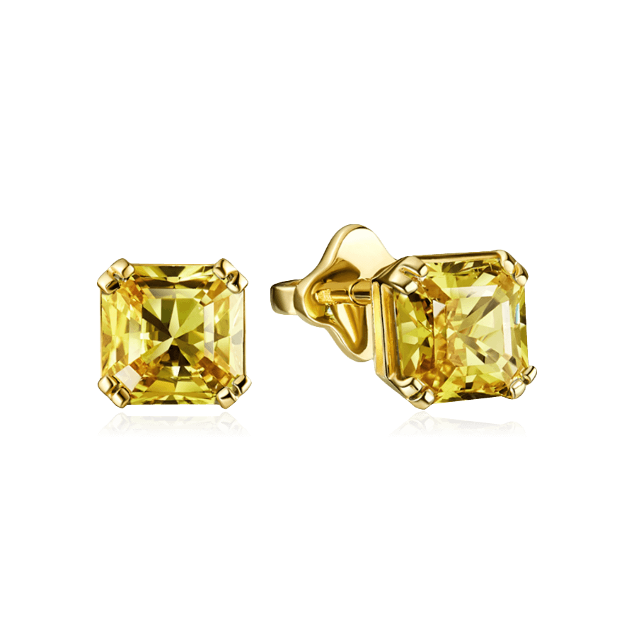 Серьги с сапфиром из желтого золота 585 пробы (арт. 105207)