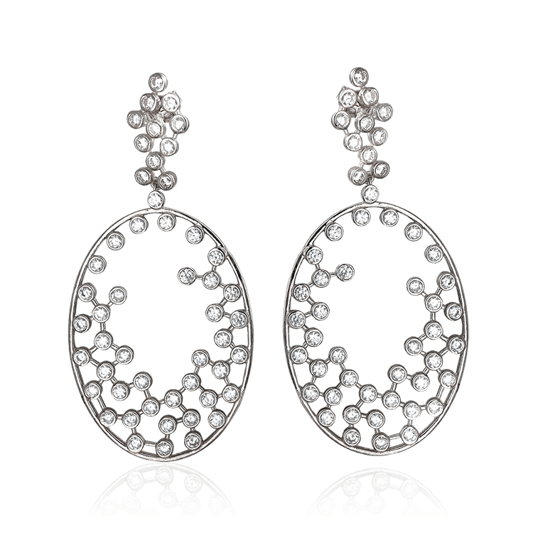 

Серьги с цирконом из серебра 925 пробы