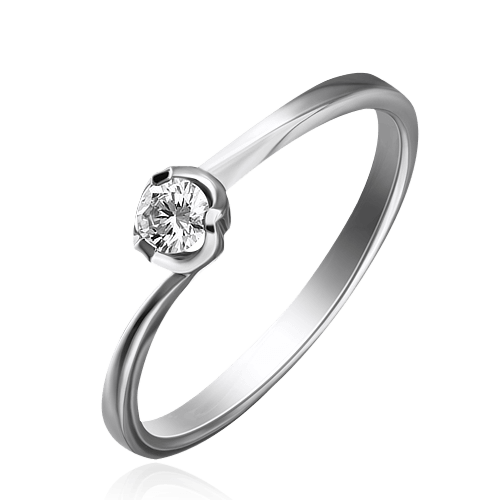 Кольцо с бриллиантами из белого золота 585, фото № 1