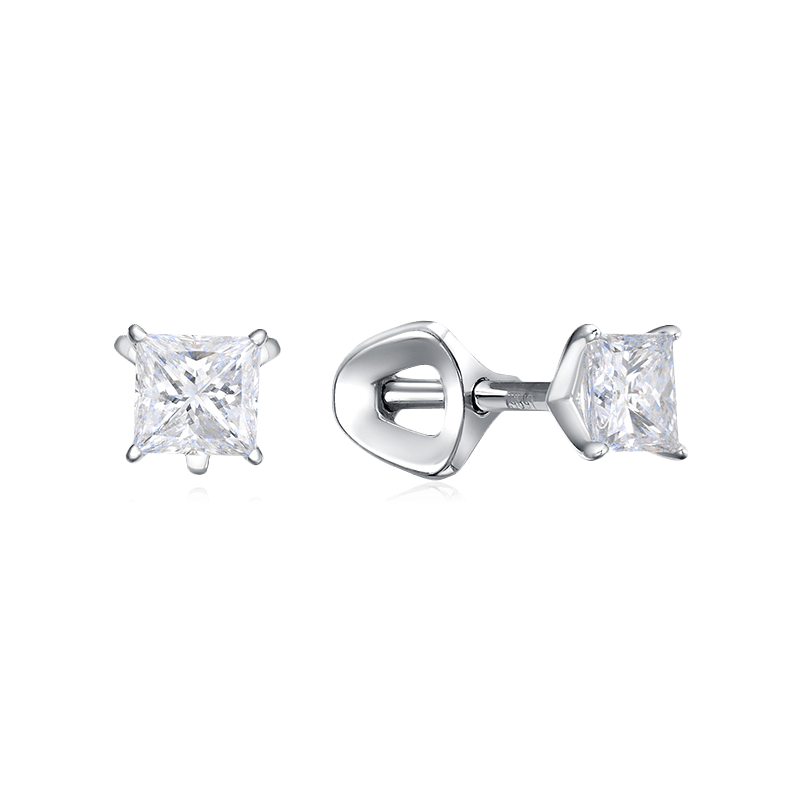 Серьги с бриллиантами из белого золота 585 пробы, фото № 1