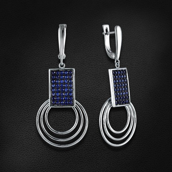 

Серьги с фианитами из серебра 925 пробы