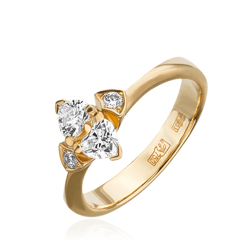 Кольцо с бриллиантами из желтого золота 585, фото № 1