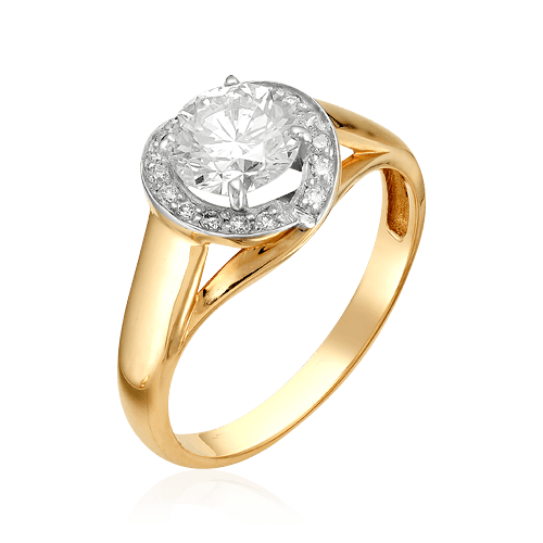 Кольцо с бриллиантами из красного золота 585, фото № 1
