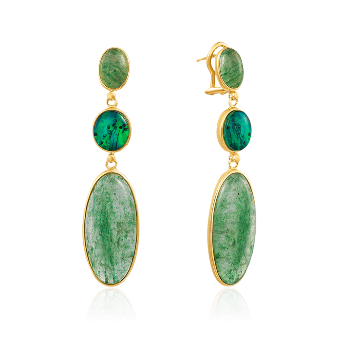 

Серьги с кварцем из серебра 925 пробы